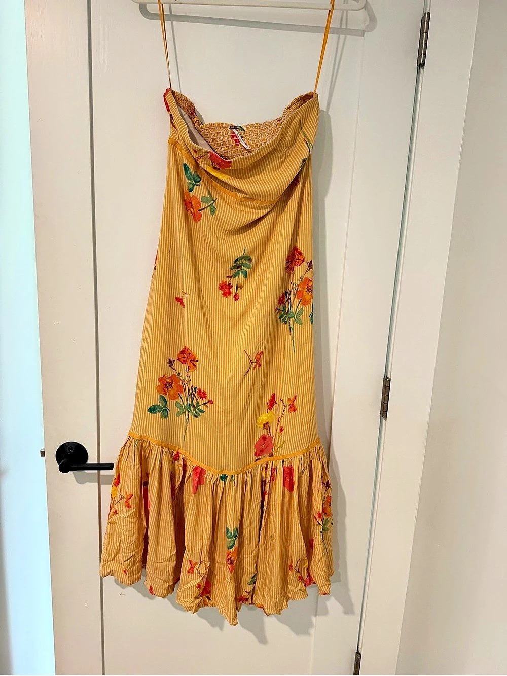 Free People Rosie Posie Midi Dress Floral Midi Dress Yellow & Green Medium